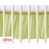 Fest gefaltete Rüsche für Babybett 140x70cm - Hängende Herzen grün gestreift