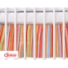 Fest gefaltete Rüsche für Babybett 140x70cm - Hängende Herzen orange gestreift