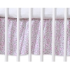 Fest gefaltete Rüsche für Babybett 140x70cm - Hängende Herzen rosa Blümchen