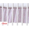 Fest gefaltete Rüsche für Babybett 140x70cm - Hängende Herzen rosa Blümchen