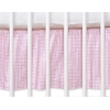 Fest gefaltete Rüsche für Babybett 140x70cm - Hängende Herzen rosa kariert