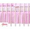 Fest gefaltete Rüsche für Babybett 140x70cm - Hängende Herzen Rosa-Punktemuster