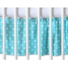 Fest gefaltete Rüsche für Babybett 140x70cm - Hängende Herzen TürkisßPunktemuster