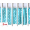 Fest gefaltete Rüsche für Babybett 140x70cm - Hängende Herzen TürkisßPunktemuster