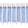 Fest gefaltete Rüsche für Babybett 70x140cm  - Hängende Herzen blau