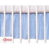Fest gefaltete Rüsche für Babybett 70x140cm  - Hängende Herzen blau