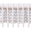 Fest gefaltete Rüsche für Kinderbett 140cm -Simple Chevron grau