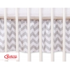 Fest gefaltete Rüsche für Kinderbett 140cm -Simple Chevron grau