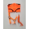 Führstrick für Steckenpferd, geflochten neon orange