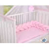 Geflochtene Bettschlange rosa pink für Baby Babybett
