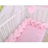 Geflochtene Bettschlange rosa pink für Baby Babybett