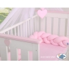 Geflochtene Bettschlange rosa pink für Baby Babybett