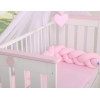 Geflochtene Bettschlange rosa pink für Baby Babybett
