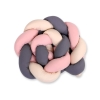 Geflochtene Bettumrandung für Babybett - beige-anthrazit-altrosa