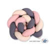 Geflochtene Bettumrandung für Babybett - beige-anthrazit-altrosa
