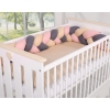 Geflochtene Bettumrandung für Babybett - beige-anthrazit-altrosa