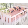 Geflochtene Bettumrandung für Babybett - beige-anthrazit-altrosa