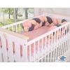 Geflochtene Bettumrandung für Babybett - beige-anthrazit-altrosa