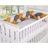 Geflochtene Bettschlange für Babybett - grau-honiggelb-anthrazit