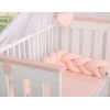 Geflochtene Bettschlange für Babybett-puderrosa