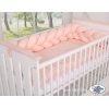 Geflochtene Bettschlange für Babybett-puderrosa