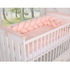 Geflochtene Bettschlange für Babybett-puderrosa