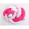Pink Geflochtene Bettschlange für Babybett - weiß-dunkelrosa - rosa