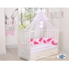 Pink Geflochtene Bettschlange für Babybett - weiß-dunkelrosa - rosa