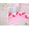 Pink Geflochtene Bettschlange für Babybett - weiß-dunkelrosa - rosa