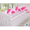 Pink Geflochtene Bettschlange für Babybett - weiß-dunkelrosa - rosa