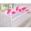 Pink Geflochtene Bettschlange für Babybett - weiß-dunkelrosa - rosa