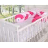 Pink Geflochtene Bettschlange für Babybett - weiß-dunkelrosa - rosa