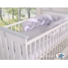 Geflochtene Bettschlange für Babybett - weiß - grau 180 cm