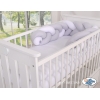 Geflochtene Bettschlange für Babybett - weiß - grau 180 cm