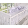 Geflochtene Bettschlange für Babybett - weiß - grau 180 cm