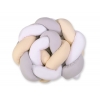 Geflochtene Stoßfänger Bettschlange für Babybett - weiß-grau-beige