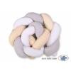 Geflochtene Stoßfänger Bettschlange für Babybett - weiß-grau-beige