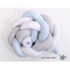 Bettumrandung Zopf für Babybett - weiß-grau-blue Magic Loop