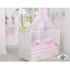 Geflochtene Bettschlange für Babybett - weiß-grau-pink My Sweet Baby