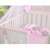 Geflochtene Bettschlange für Babybett - weiß-grau-pink My Sweet Baby