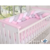 Geflochtene Bettschlange für Babybett - weiß-grau-pink My Sweet Baby
