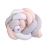 20 cm Hoch Geflochtene Bettschlange für Babybett - weiß-grau-pudderrosapink