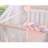 20 cm Hoch Geflochtene Bettschlange für Babybett - weiß-grau-pudderrosapink