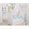 Extra hoch Geflochtene Bettschlange für Babybett - weiß-minze