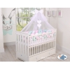 Geflochtene Bettschlange für Babybett XXL Bettumrandung -  weiß-rosa-minze extra lang