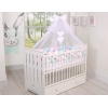 Geflochtene Bettschlange für Babybett XXL Bettumrandung -  weiß-rosa-minze extra lang