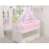 Geflochtene Bettschlange für Babybett XXL 360cm - rosa pink für Mädchen