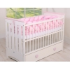 Geflochtene Bettschlange für Babybett XXL 360cm - rosa pink für Mädchen