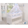 Geflochtene Bettschlange für Babybett XXL Extra groß - weiß - grau - blau