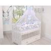 Geflochtene Bettschlange für Babybett XXL Extra groß - weiß - grau - blau